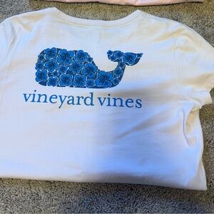 Vineyard Vines Kids' Floral Blue Whale Tee